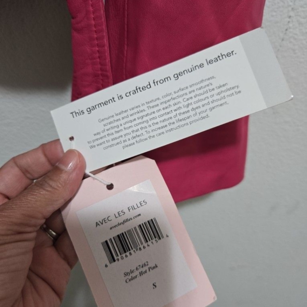 Avec Les Filles Hot Pink Leather Garment